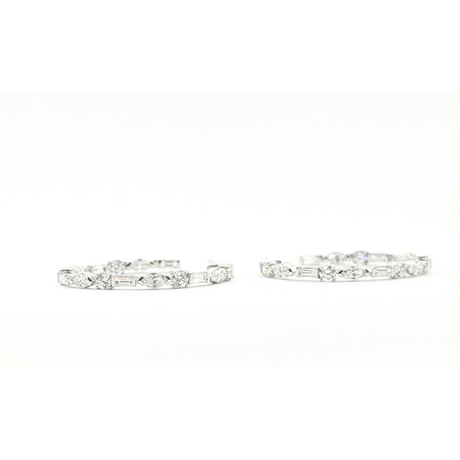 Earrings Ivanka Trump Inside/Outside Hoops 3.72ctw Round, Baguette & Marquise Diamonds 14ky 3mm 1.3x1.1" 8.37g 126050039