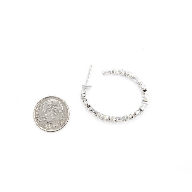 Earrings Ivanka Trump Inside/Outside Hoops 3.72ctw Round, Baguette & Marquise Diamonds 14ky 3mm 1.3x1.1" 8.37g 126050039