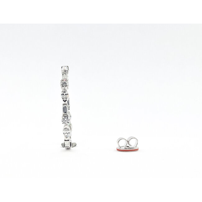 Earrings Ivanka Trump Inside/Outside Hoops 3.72ctw Round, Baguette & Marquise Diamonds 14ky 3mm 1.3x1.1" 8.37g 126050039