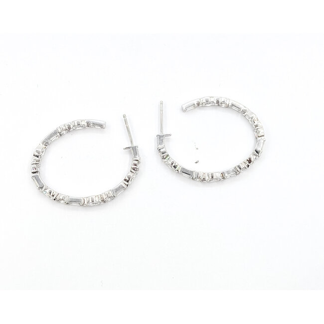 Earrings Ivanka Trump Inside/Outside Hoops 3.72ctw Round, Baguette & Marquise Diamonds 14ky 3mm 1.3x1.1" 8.37g 126050039
