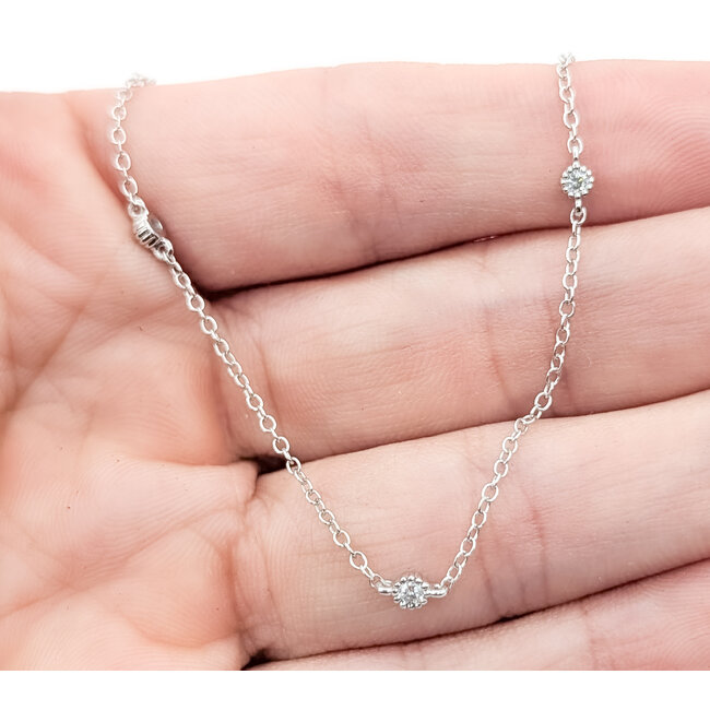 Necklace Diamonds-By-The-Yard .20ctw Round Diamonds 14kw 2.6mm 16-18" 2.06g 126050063