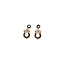 Earrings Drop Fleur Dis Lis Black Enamel 5mm & 2mm White Pearls 14ky .9x.45" 3.53g 126050049