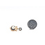Earrings Drop Fleur Dis Lis Black Enamel 5mm & 2mm White Pearls 14ky .9x.45" 3.53g 126050049