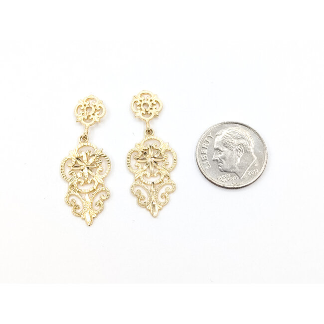 Earring Jackets Fleur Dis Lis Dangle 14ky 1.4x.5" 2.83g 126052027