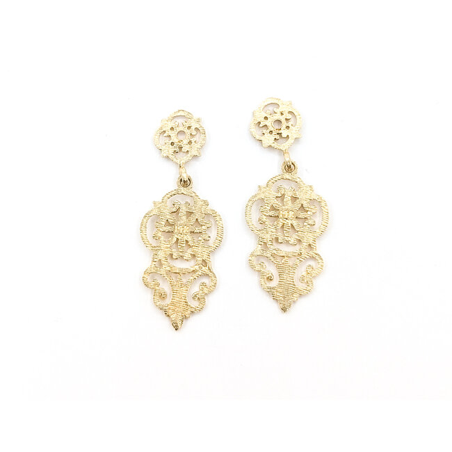 Earring Jackets Fleur Dis Lis Dangle 14ky 1.4x.5" 2.83g 126052027