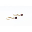 Earrings Leverback Drop 1.75ctw Red Garnet 14ky 1x.25" 1.91g 126050048