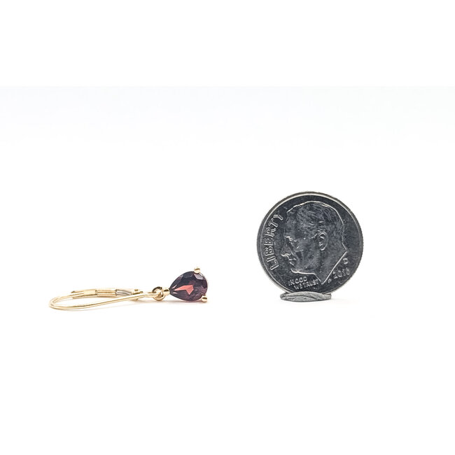 Earrings Leverback Drop 1.75ctw Red Garnet 14ky 1x.25" 1.91g 126050048