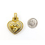 Pendant Judith Ripka Heart Cable .60ctw Round Diamonds 38x28mm Canary Crystal 18ky 1.5x1.25" 22.51g 126050054