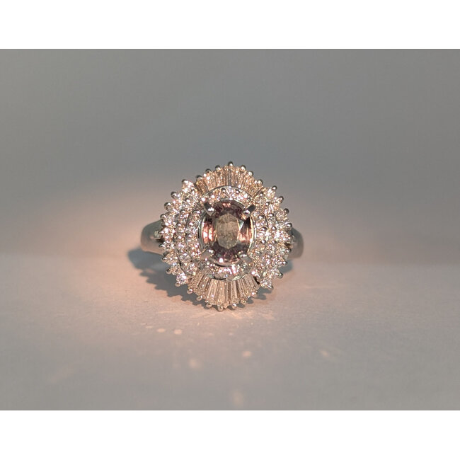 Ring 0.85ctw Round/Baguette Diamonds .85ct Alexandrite GIA: 2231584947 900pt sz6.5 124030188