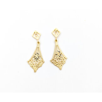 Earring Jackets Ornate Dangle 14ky 1.3x.5" 2.17g 126052023