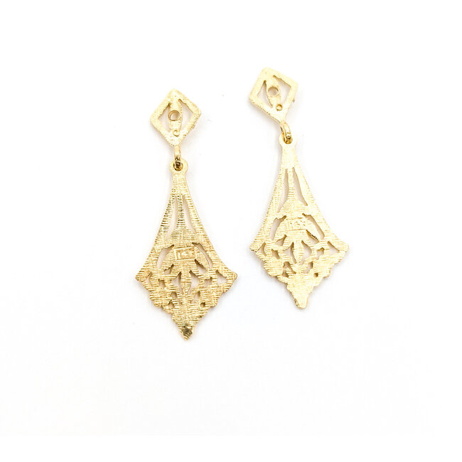 Earring Jackets Ornate Dangle 14ky 1.3x.5" 2.17g 126052023