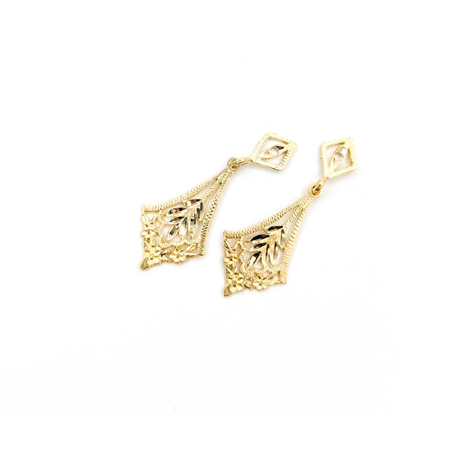 Earring Jackets Ornate Dangle 14ky 1.3x.5" 2.17g 126052023