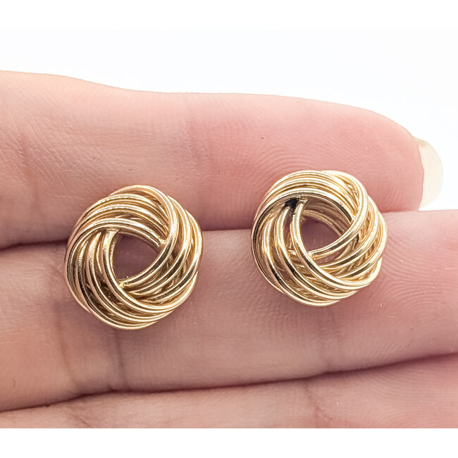 Earrings Stud Knot 14ky 12mm 3.18g 126052025