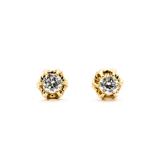 Earrings Stud Buttercup Screwback .36ctw Round Diamonds 14ky .25" 1.51g 126050047