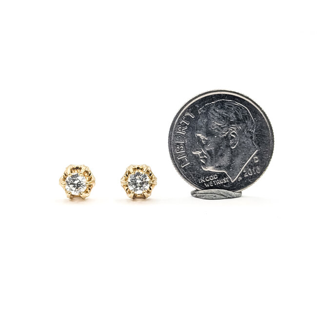 Earrings Stud Buttercup Screwback .36ctw Round Diamonds 14ky .25" 1.51g 126050047