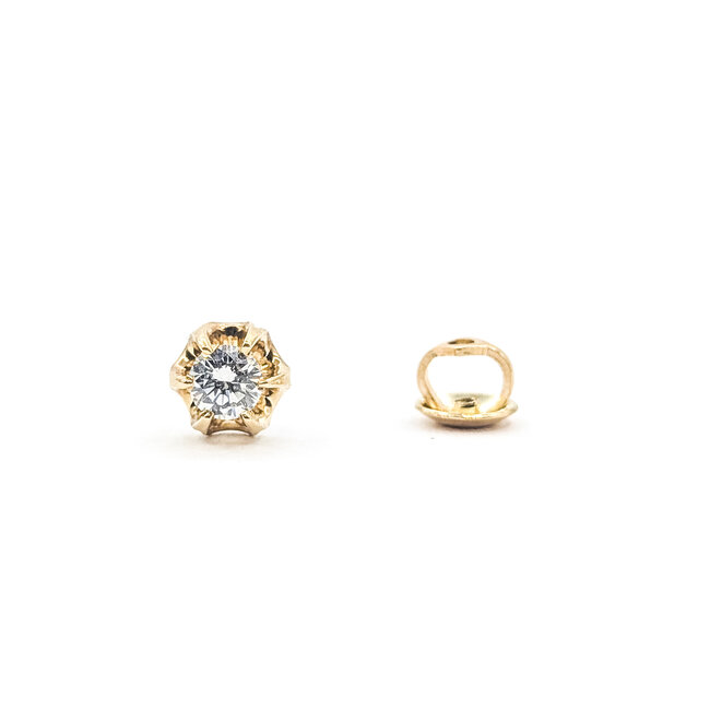 Earrings Stud Buttercup Screwback .36ctw Round Diamonds 14ky .25" 1.51g 126050047
