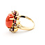 Ring Halo 6ct Red Jade 2.25ctw Red Garnet 14ky 22x17mm Sz7 6.45g 226050017
