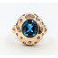 Ring Dome 3.6ct London Blue Topaz 14ky 18x16mm Sz8.5 6.12g 126050065