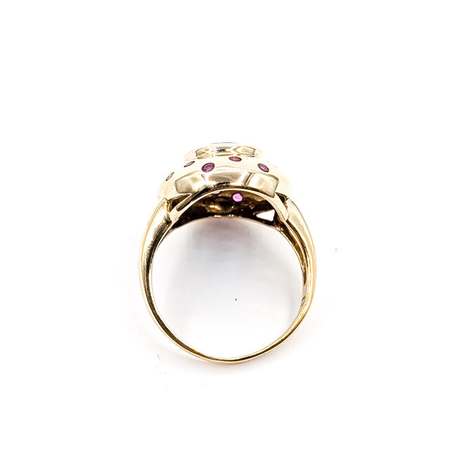 Ring Dome 3.6ct London Blue Topaz 14ky 18x16mm Sz8.5 6.12g 126050065
