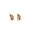 Earrings Stud 2-Stone .01ctw Round Diamonds 1.5ctw Purple Amethyst 14ky 10x6mm 1.48g 126050061