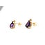 Earrings Stud 2-Stone .01ctw Round Diamonds 1.5ctw Purple Amethyst 14ky 10x6mm 1.48g 126050061