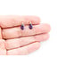 Earrings Stud 2-Stone .01ctw Round Diamonds 1.5ctw Purple Amethyst 14ky 10x6mm 1.48g 126050061