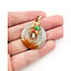 Pendant Drop 23ct Multi-color Jade 14ky 1.4x1.05" 5.87g 226050020