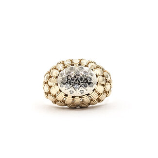Ring Dome .12ctw Round Diamonds 14ky 14mm Sz9.5 7.3g 126050064