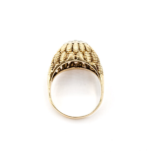 Ring Dome .12ctw Round Diamonds 14ky 14mm Sz9.5 7.3g 126050064