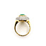 Ring Halo 1.33ctw Round Diamonds 5ct Green Jade 18ky 20mm Sz7 15.93g 226050015