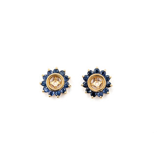 Earrings Jackets Halo .66ctw Blue Sapphire 11mm 2.23g 126050041