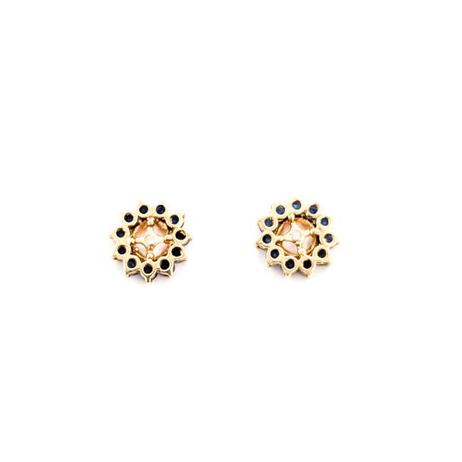 Earrings Jackets Halo .66ctw Blue Sapphire 11mm 2.23g 126050041