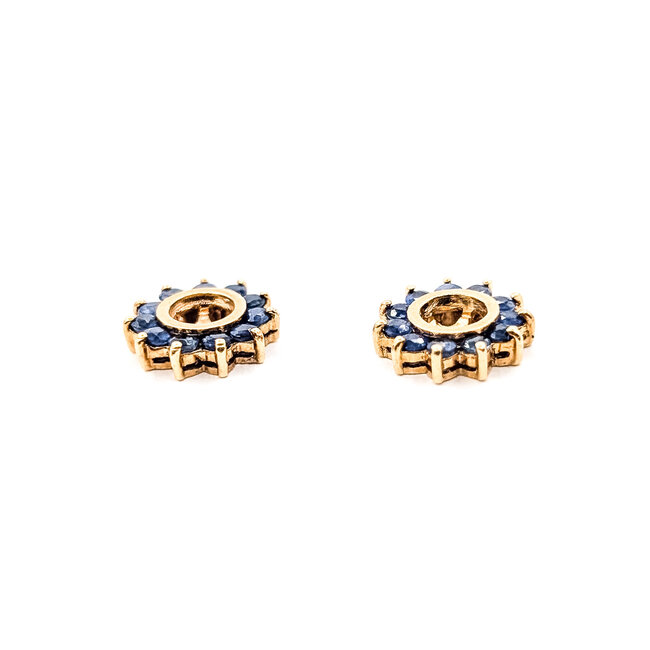 Earrings Jackets Halo .66ctw Blue Sapphire 11mm 2.23g 126050041