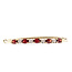 Bracelet Bangle .04ctw Round Diamonds 2.9ctw Red Garnet 10ky 2.75mm 7" 5.19g 126050070