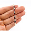 Bracelet Bangle .04ctw Round Diamonds 2.9ctw Red Garnet 10ky 2.75mm 7" 5.19g 126050070