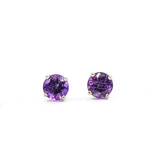Earrings Stud 1.6ctw Purple Amethyst 14kw 7mm 1.21g 126050042