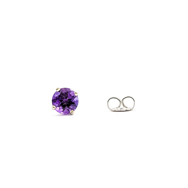 Earrings Stud 1.6ctw Purple Amethyst 14kw 7mm 1.21g 126050042