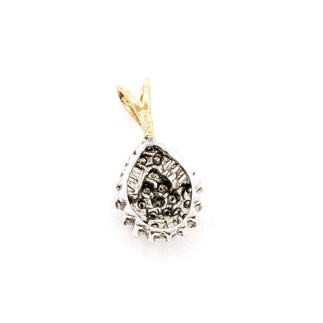 Pendant Tear Drop .33ctw Round & Baguette Diamonds 10ktt .75x.4" 1.16g 126050074