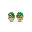 Earrings Stud Swans 11x8mm Jade 14ky 11x8mm 2.54g 126050056