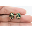Earrings Stud Swans 11x8mm Jade 14ky 11x8mm 2.54g 126050056