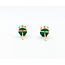 Earrings Stud Swans 11x8mm Jade 14ky 11x8mm 2.54g 126050056