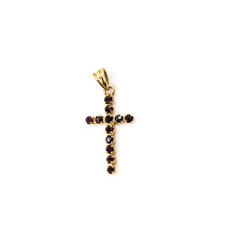 Pendant Cross .50ctw Red Garnet 18ky 1.2x.55" 2.04g 126050068