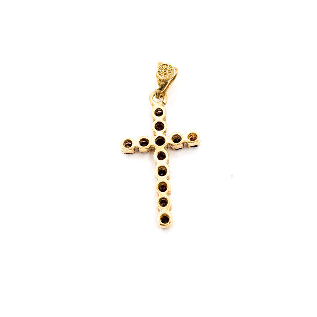 Pendant Cross .50ctw Red Garnet 18ky 1.2x.55" 2.04g 126050068