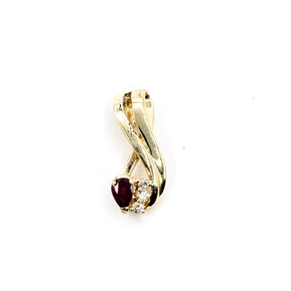 Pendant Slide .06ctw Round Diamonds .50ct Red Ruby 14ky .8x.3" 1.76g 126050059