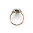 Ring Scroll .33ctw Mine Cut Diamonds .85ct Green Jade 14ktt 16x10mm Sz6 2.78g 226050019