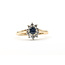 Rings Halo .14ctw Round Diamonds .40ct Blue Sapphire 14ky 2mm Sz7.5 2.99g 126050058