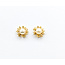 Earrings Stud Snowflake 4mm White Pearl 14ky 7.5mm .74g 126050062