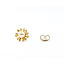 Earrings Stud Snowflake 4mm White Pearl 14ky 7.5mm .74g 126050062