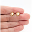Earrings Stud Snowflake 4mm White Pearl 14ky 7.5mm .74g 126050062