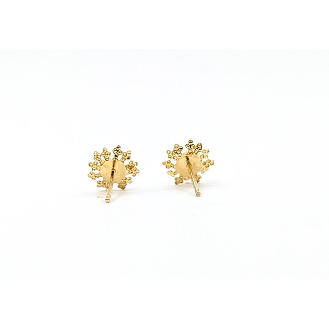 Earrings Stud Snowflake 4mm White Pearl 14ky 7.5mm .74g 126050062
